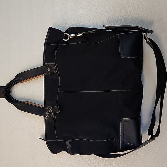 Coach Oversized Leather & Nylon Travel Tote - Picture 1 of 13